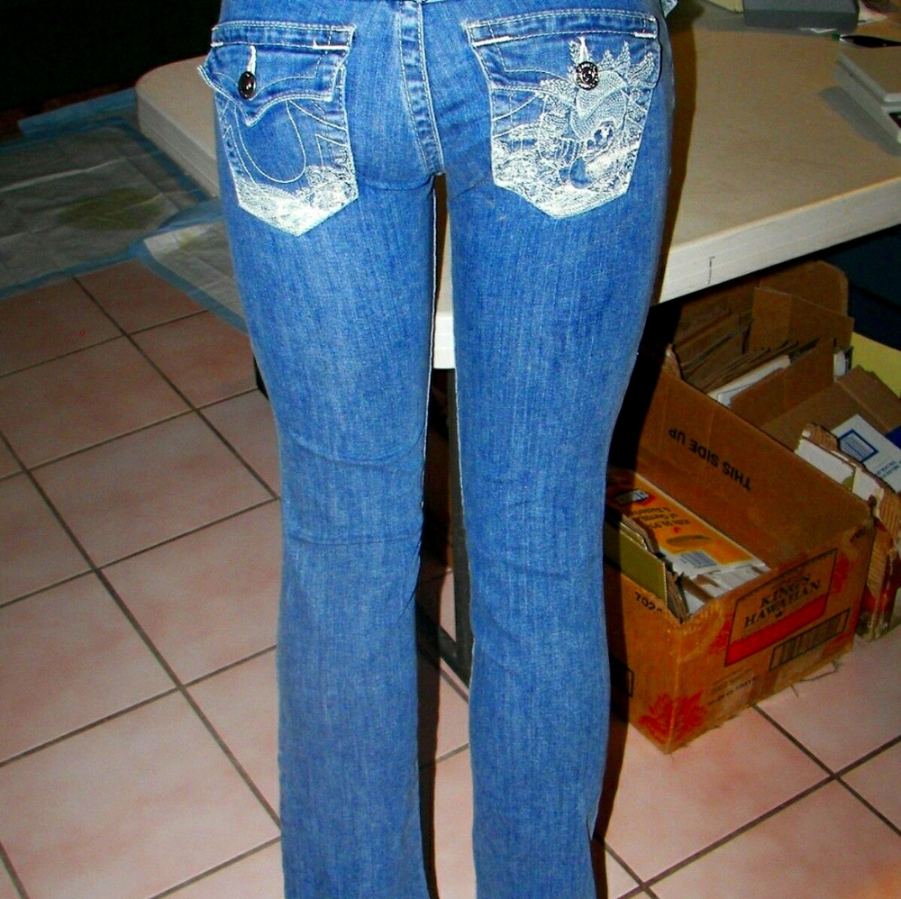 True religion lace embellished jeans